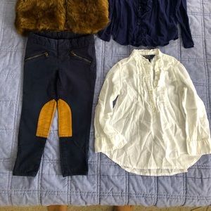 Ralph Lauren Girl 4Pc Lot Vest/pants/2 Shirts 3/3T